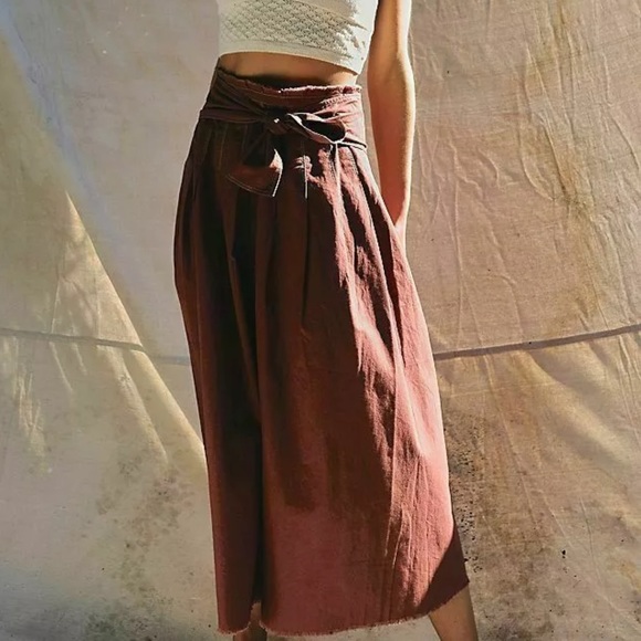 Free People Dresses & Skirts - Free People Rust Brown Midi Wrap Skirt